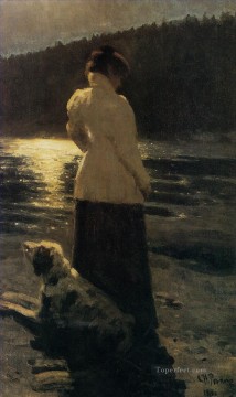  Repin Canvas - moonlight 1896 Ilya Repin